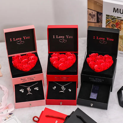 Valentine’s Rose Gift Box Necklace