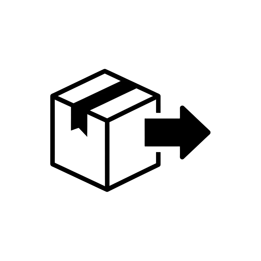 Minimal parcel, arrow, or abstract motion icon