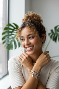 mixed race gen z lady who likes bracelets